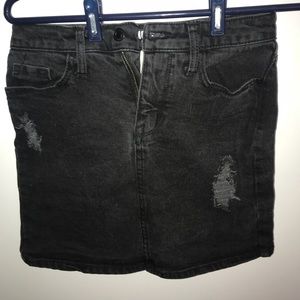 black jean skirt